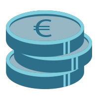Icône pièces de monnaie en euro
